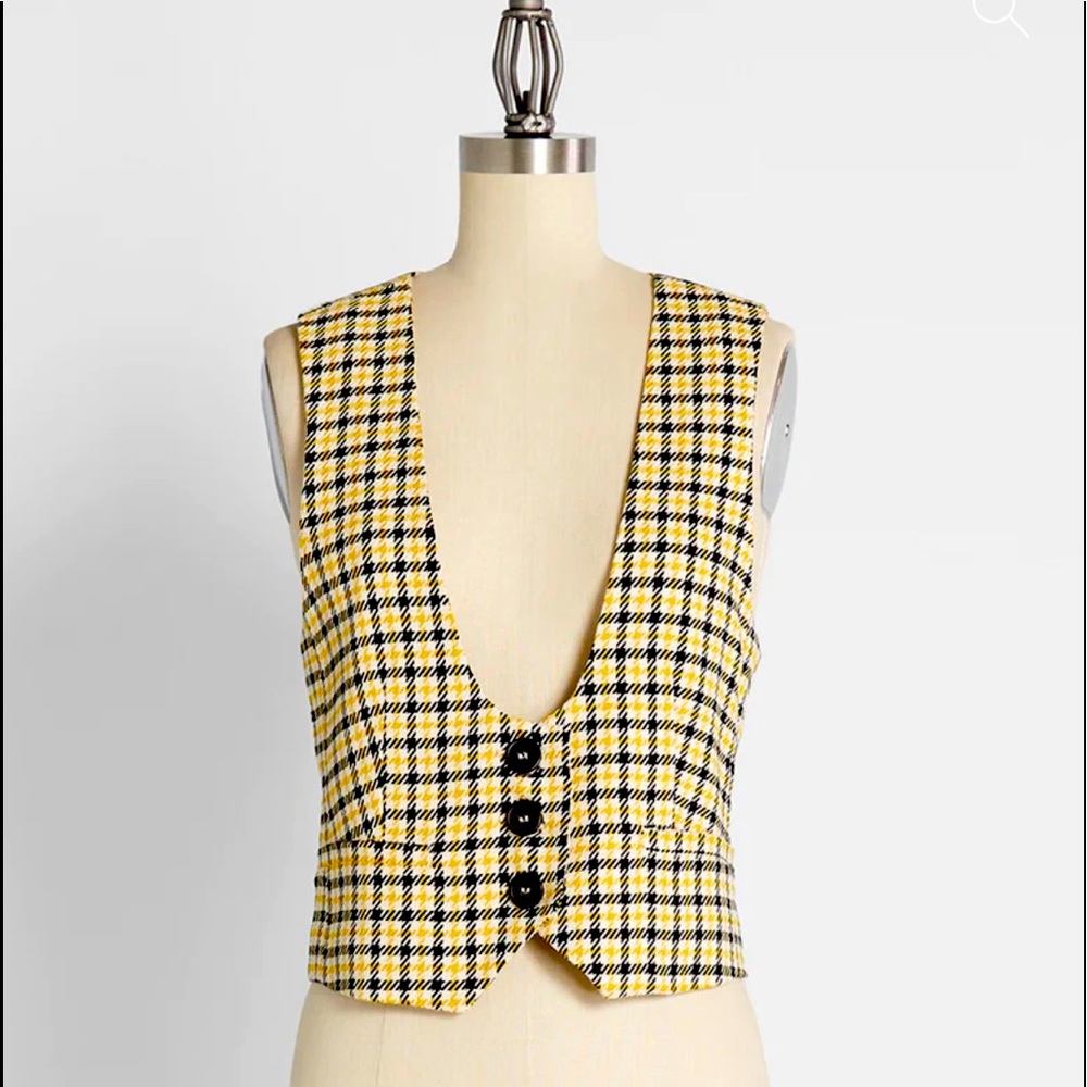 NWOT ModCloth Suit Yourself Plaid Vest